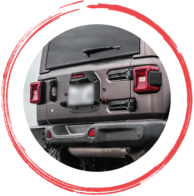 Supports de plaque d'immatriculation et kits de relocalisation pour Jeep Wrangler, Gladiator et véhicules tout-terrain 4x4 par 4X4WAVERS