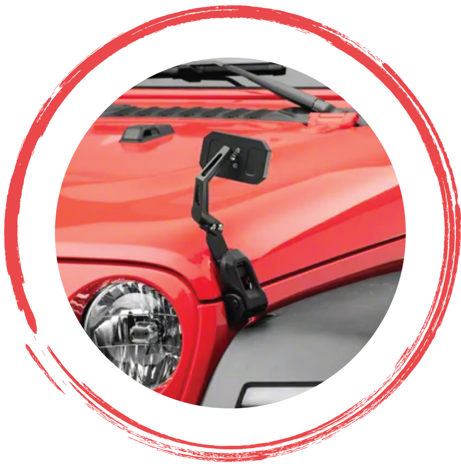 Espejos off-road y espejos auxiliares para Jeep Wrangler, Gladiator y vehículos 4x4 todoterreno de 4X4WAVERS