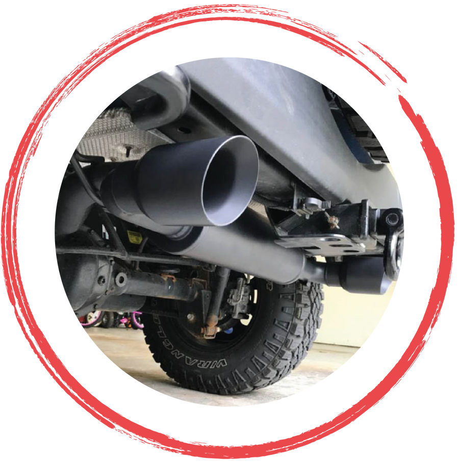 Sistemas de escape y silenciadores para Jeep Wrangler, Gladiator y vehículos todoterreno 4x4 de 4X4WAVERS