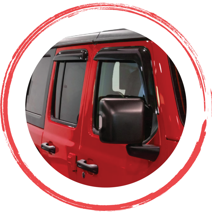 Deflectores de lluvia y visores de ventana para Jeep Wrangler, Gladiator y vehículos todoterreno 4x4 de 4X4WAVERS