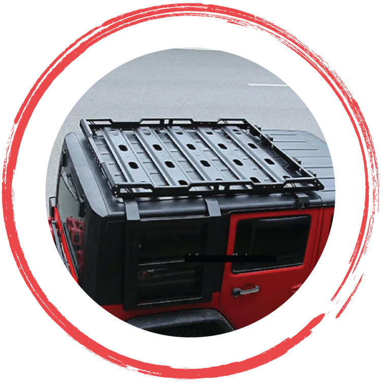 Roof racks and cross bars for Jeep Wrangler, Gladiator and 4x4 off-road vehicles by 4X4WAVERS