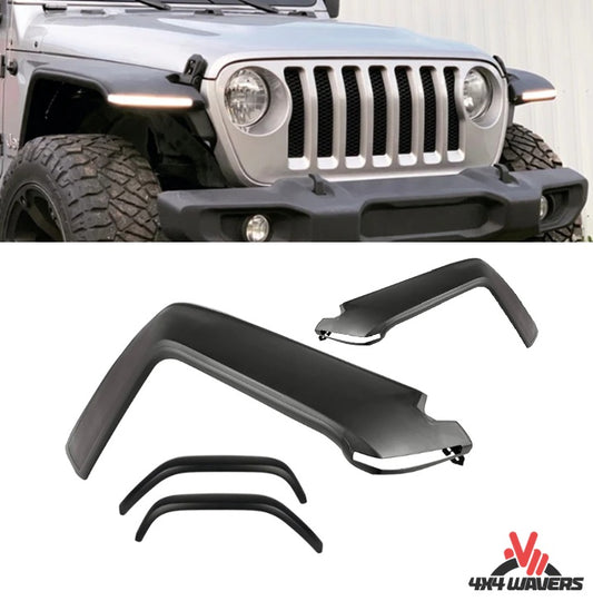 4X4WAVERS Extensions d'ailes hautes Max Terrain (avant et arrière) avec lumière LED fine - Jeep Wrangler JL/JLU/4XE 2018+