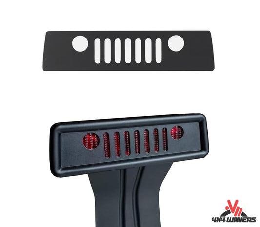 4X4WAVERS Rear High Brake Light Flat Cover - Wrangler Face Style - Jeep Wrangler JK/JKU 2007-2018