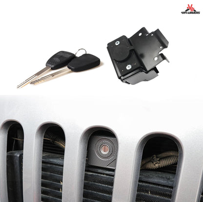 4X4WAVERS Hood Grille Lock with Key - Jeep Wrangler JK/JKU 2007-2018
