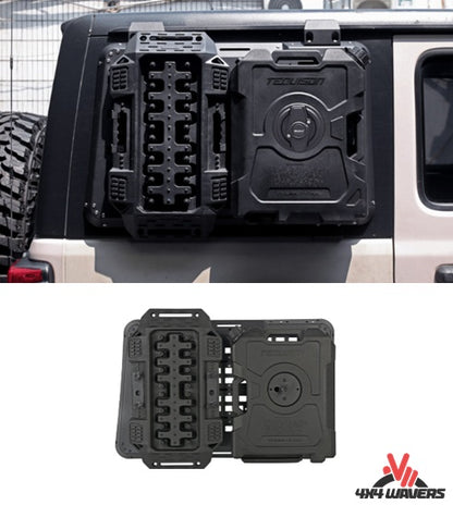 4X4WAVERS Rear Side Window Expansion Multifunction Panel Kit Gas Tank + Traction Board - Jeep Wrangler JLU/4XE (4 doors) 2018+ - 4X4 WAVERS