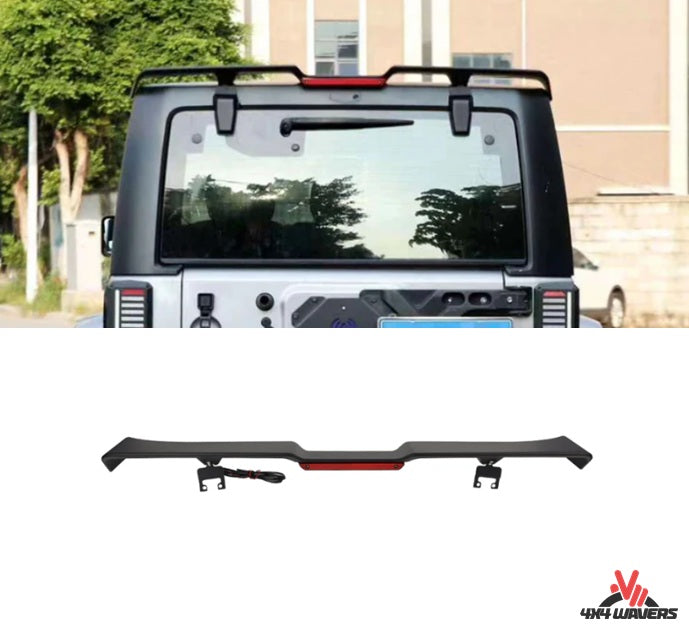 4X4WAVERS Rear Top Spoiler Wing with Brake LED Light - Jeep Wrangler JK/JKU 2007-2018 - 4X4 WAVERS