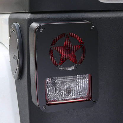4X4WAVERS Taillight Aluminum Cover - Jeep Star Logo - Jeep Wrangler JK/JKU 2007-2018 - 4X4 WAVERS