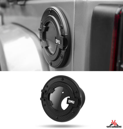 OMU Carbon Fiber & Aluminum Gas Tank Transparent Cover - Jeep Wrangler JK/JKU 2007-2018 - 4X4 WAVERS