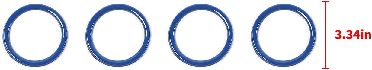 4X4WAVERS Dashboard Air Conditioner Vent Circle Ring Cover (Blue) - Jeep Wrangler JL/JLU/4XE/JT 2018-2023 - 4X4 WAVERS