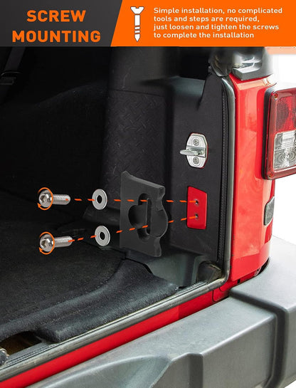 4X4WAVERS Aluminum Tailgate Limiter, Tailgate Latch Bumper Stoper - Jeep Wrangler JK/JKU 2007-2018 - 4X4 WAVERS