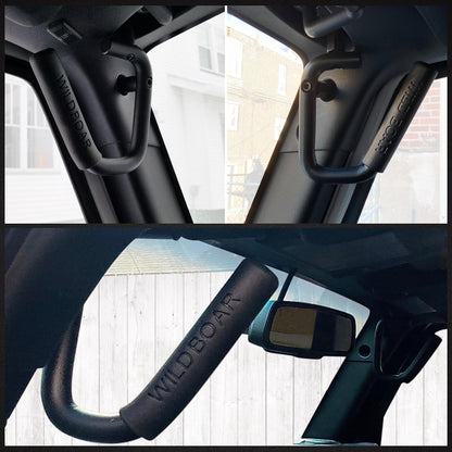 4X4WAVERS Metal Front Grab Handle Kit (Black Color 2 pack ) - Jeep Wrangler JK/JKU 2007-2018 - 4X4 WAVERS
