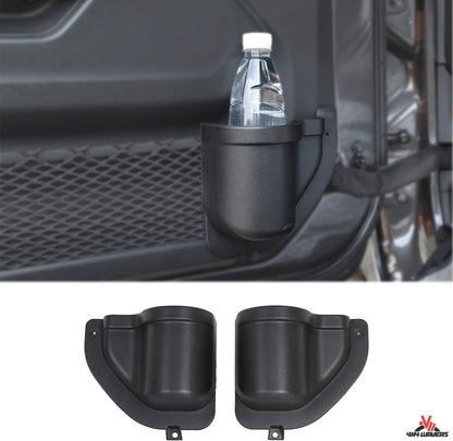 4X4WAVERS Front Door Interior Storage with Cup Holder - Jeep Wrangler JL/JLU/4XE/JT 2018+ - 4X4 WAVERS