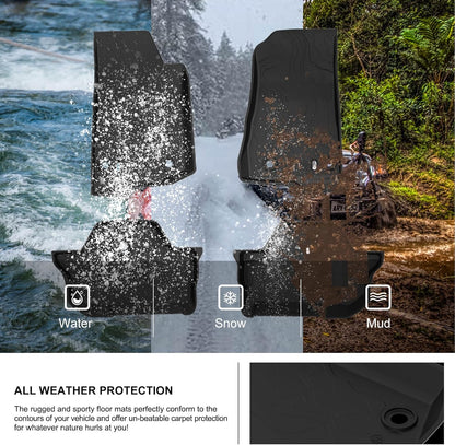 4X4WAVERS 3D Floor Mat Kit - Offroad Topographic Style - Heavy Duty TPE - Jeep Wrangler JL 2018+ (2 doors) - 4X4 WAVERS