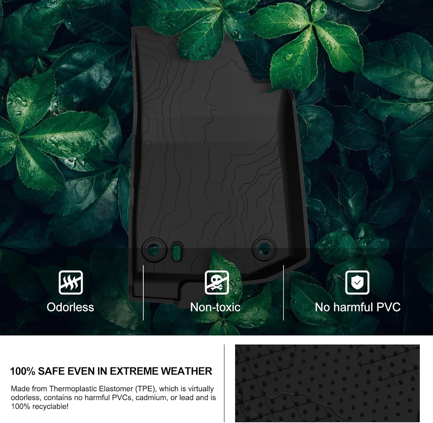 4X4WAVERS 3D Floor Mat Kit - Offroad Topographic Style - Heavy Duty TPE - Jeep Wrangler JL 2018+ (2 doors) - 4X4 WAVERS