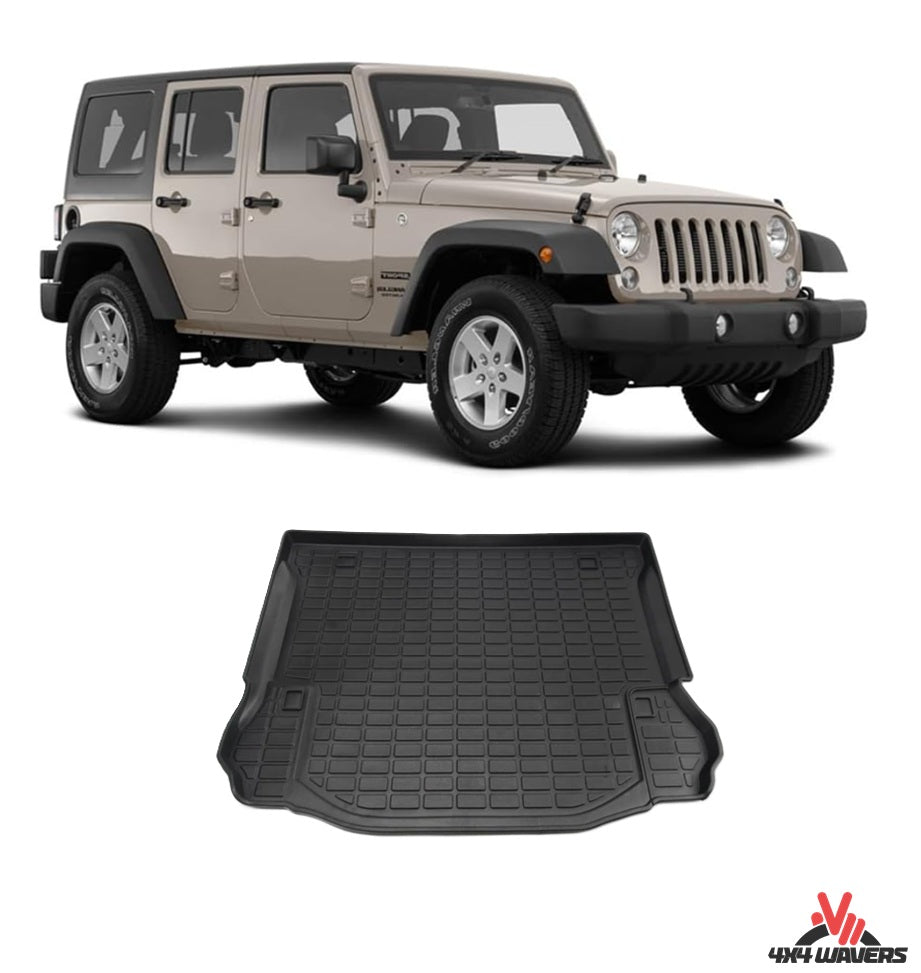 4X4WAVERS Premium 3D Trunk Floor Mat Kit - Jeep Wrangler JKU 2011-2018 (4 Doors only) - 4X4 WAVERS