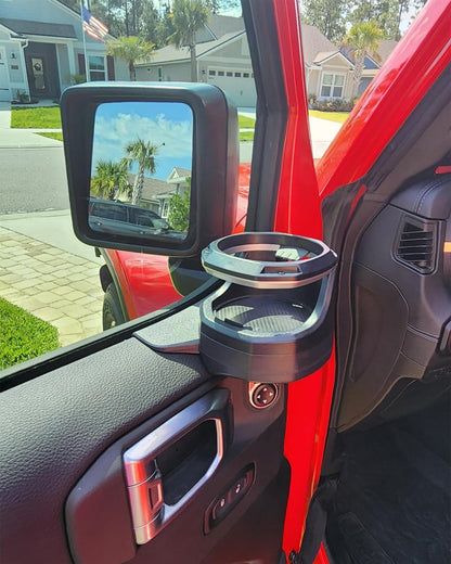 4X4WAVERS Front Doors Window Cup Holder Kit (Pair for Driver and Passenger) - Jeep Wrangler JL/JLU/4XE/JT 2018+