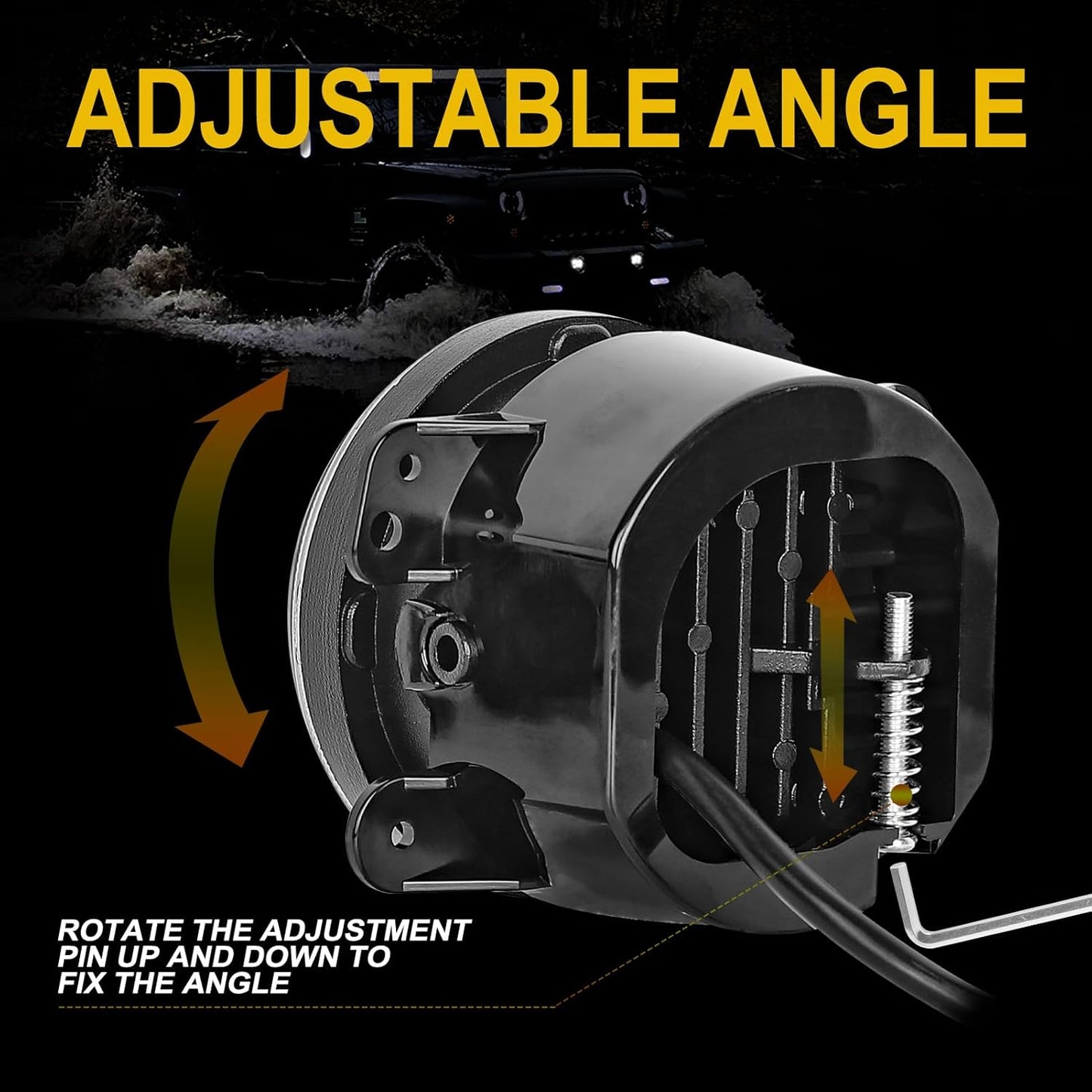 4X4WAVERS 4 Inch Front Bumper Driving Offroad Fog Light with DRL Turn Halo Angel Eyes - Jeep Wrangler JK/JKU 2007-2018 - 4X4 WAVERS