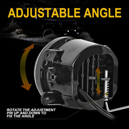 4X4WAVERS 4 Inch Front Bumper Driving Offroad Fog Light with DRL Turn Halo Angel Eyes - Jeep Wrangler JK/JKU 2007-2018 - 4X4 WAVERS