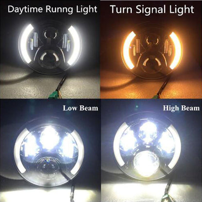 4x4wavers Headlights Premium LED Light Replacement, Angry Eyes Style  for Jeep Wrangler JK / JKU