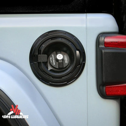 Couvercle de réservoir de gaz transparent en aluminium 4x4wavers - Style Maiker pour Jeep Wrangler JL / JLU / 4XE