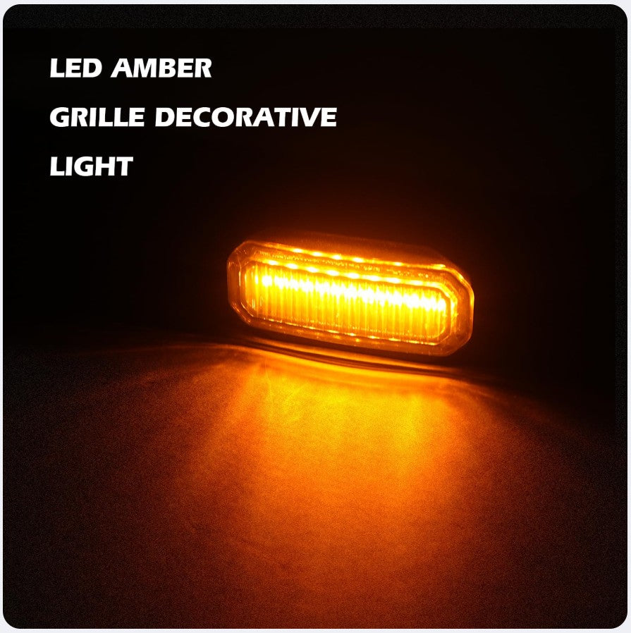 4X4WAVERS Grille Inserts Light Running LED - Amber Color - Jeep Wrangler JL/JLU/4XE/JT 2024+ - 4X4 WAVERS