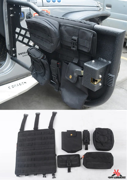 4X4WAVERS Tubular Door Canvas Bags (Kit of 5 pcs) - All Jeep Wrangler Models & Offroad Vehicles - Universal - 4X4 WAVERS