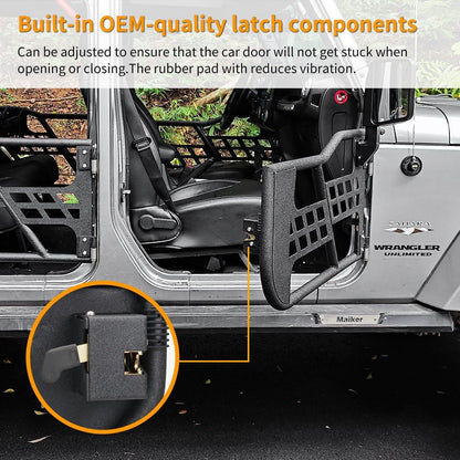 4X4WAVERS Tube Door 4 Doors With Rearview Mirror - Hunting Style - Jeep Wrangler JKU 2007-2018 (4 doors)