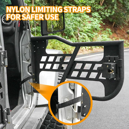 4X4WAVERS Tube Door 4 Doors With Rearview Mirror - Hunting Style - Jeep Wrangler JKU 2007-2018 (4 doors)