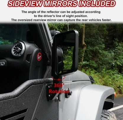 4X4WAVERS Tube Door 4 Doors With Rearview Mirror - Five Star Trail Style - Jeep Wrangler JKU 2007-2018 (4 doors)