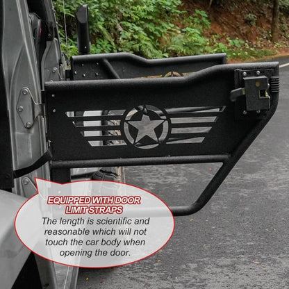 4X4WAVERS Tube Door 4 Doors With Rearview Mirror - Five Star Trail Style - Jeep Wrangler JKU 2007-2018 (4 doors)