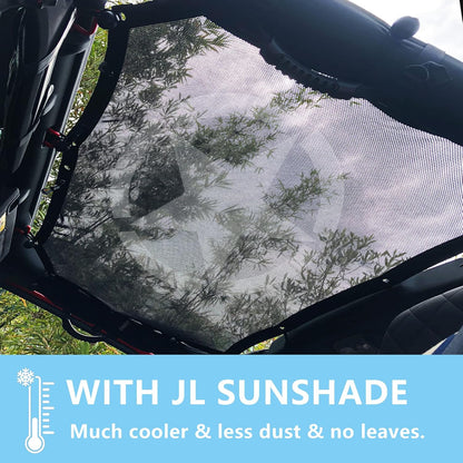 4X4WAVERS Front Top Shade Net - Mesh Shade Sun Protector - Jeep Wrangler JK/JKU 2007-2018 - 4X4 WAVERS