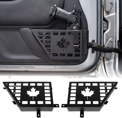 4X4WAVERS Metal Front Door Storage Box, Door Side Insert Organizer Box Pockets with CANADA Flag Style - Jeep Wrangler JK/JKU 2007-2018