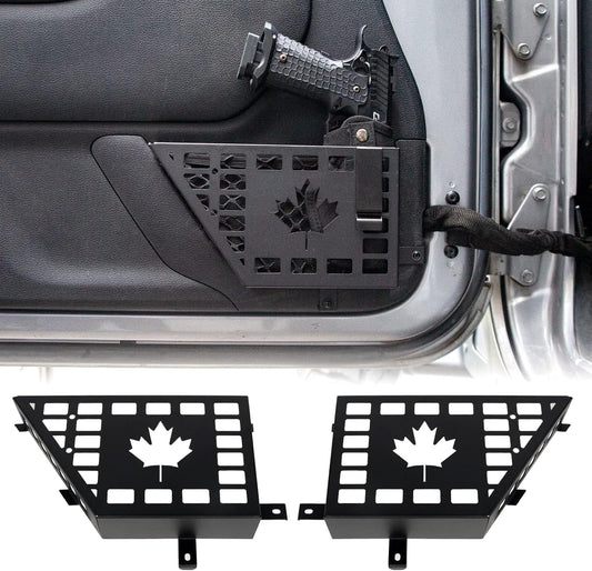 4X4WAVERS Metal Front Door Storage Box, Door Side Insert Organizer Box Pockets with CANADA Flag Style - Jeep Wrangler JK/JKU 2007-2018