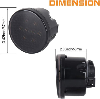 4X4WAVERS Turn Signal Lights Smoked Lens Amber LED Parking Lights - Jeep Wrangler JK/JKU 2007-2018 - 4X4 WAVERS