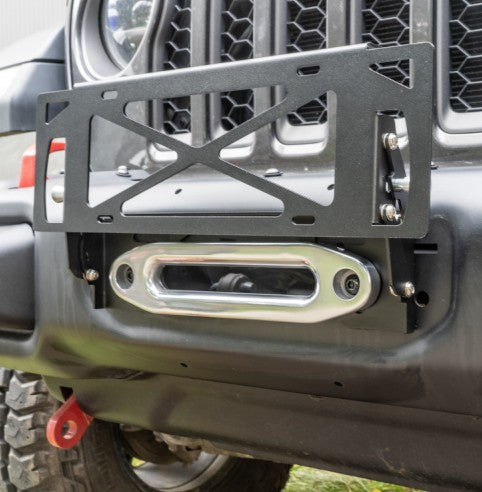 4X4WAVERS License plate relocation adapter Holder - Move Plate UP Down - All Jeep Wrangler Models