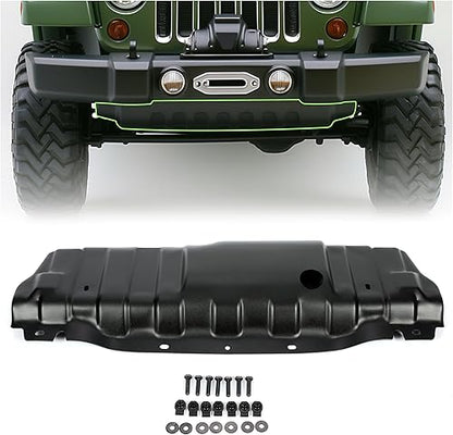 4X4WAVERS Plaque de protection avant pour pare-chocs 10e anniversaire - Acier peint par poudrage - Jeep Wrangler JK/JKU 2007-2018