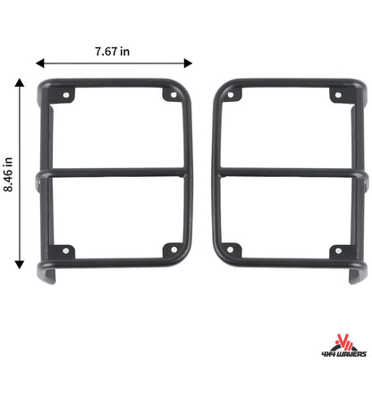4X4WAVERS Tail Light Cover Guards - Powder Coated Steel - Jeep Wrangler JK/JKU 2007-2018