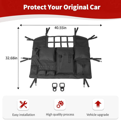 4X4WAVERS Trunk Storage Bag Organizer with Multi-Pockets Tool Kits Cargo Bag - Jeep Wrangler JKU/JLU/4XE 2007+ (4 doors only) - 4X4 WAVERS