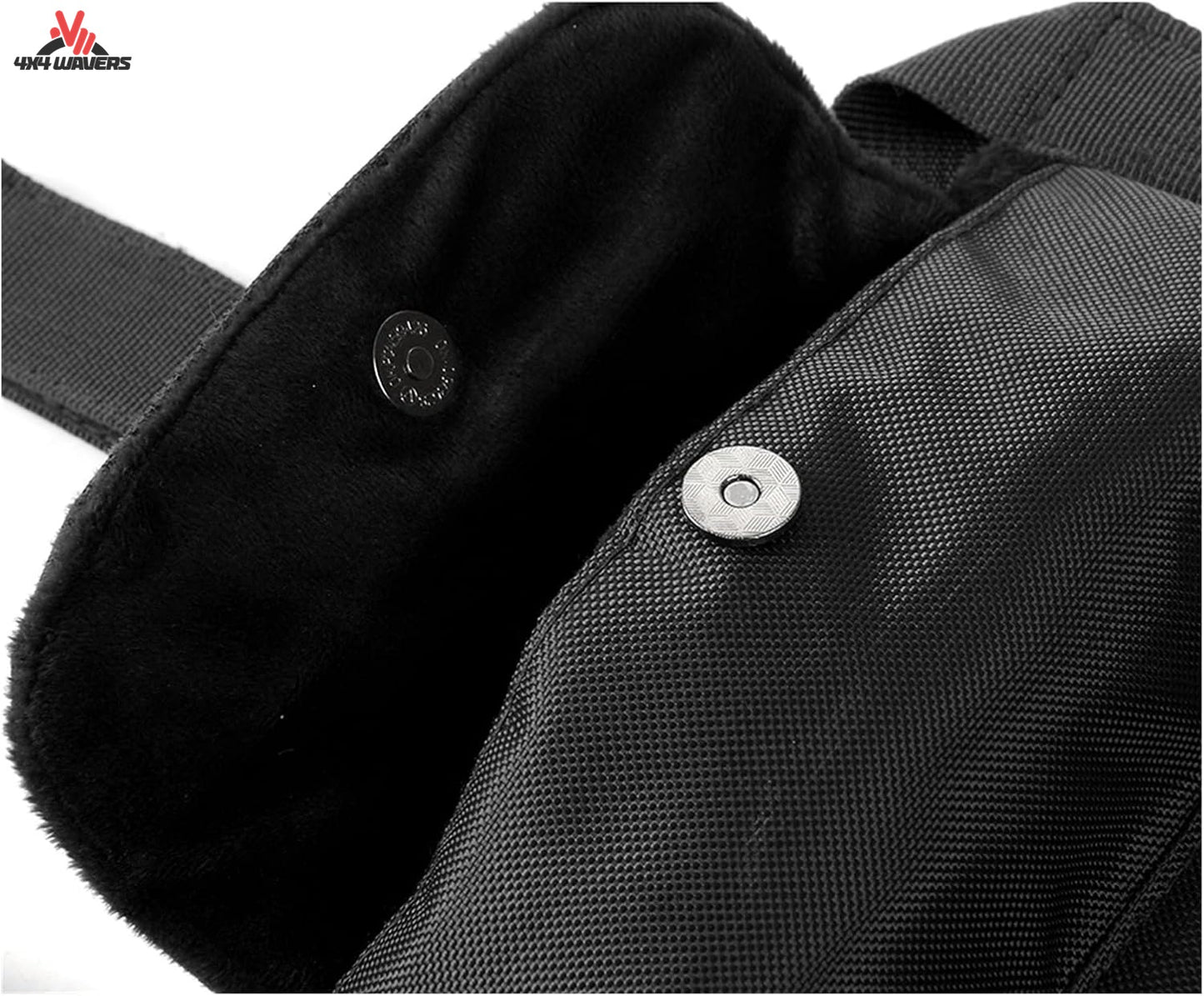 4X4WAVERS Black Car Roll Bar Grab Handle Sunglasses Holder Storage Bag (1 pc) - All Jeep Wrangler Models and Offroad Vehicles - Universal - 4X4 WAVERS