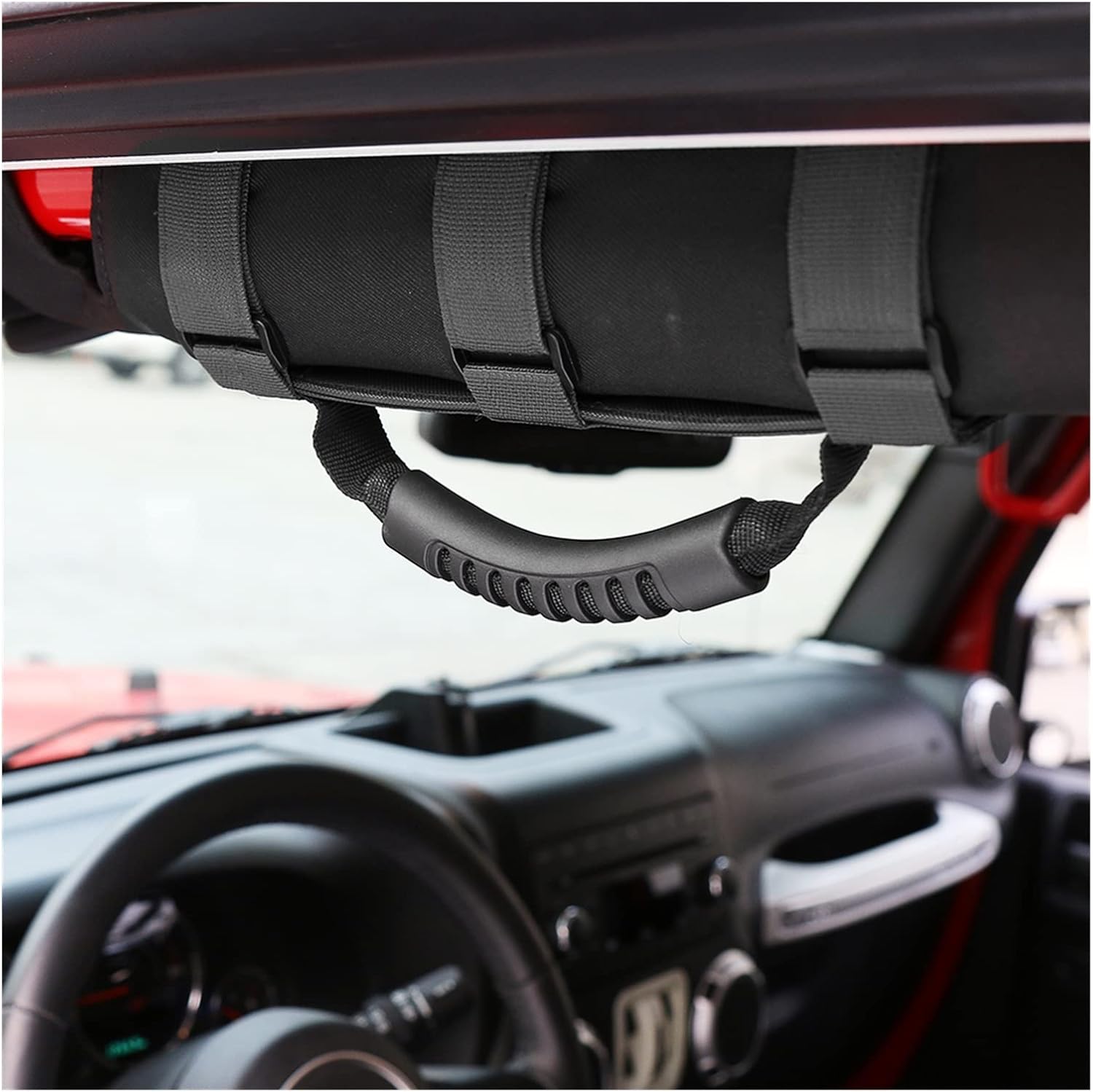 4X4WAVERS Black Car Roll Bar Grab Handle Sunglasses Holder Storage Bag (1 pc) - All Jeep Wrangler Models and Offroad Vehicles - Universal - 4X4 WAVERS