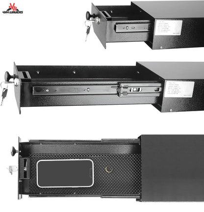 4X4WAVERS Under Driver Seat Lock Box with Key - Gun Armrest Safe Lockbox - Jeep Wrangler JK/JKU 2007-2018 (Not for 2011-2018 JK 2-Door)