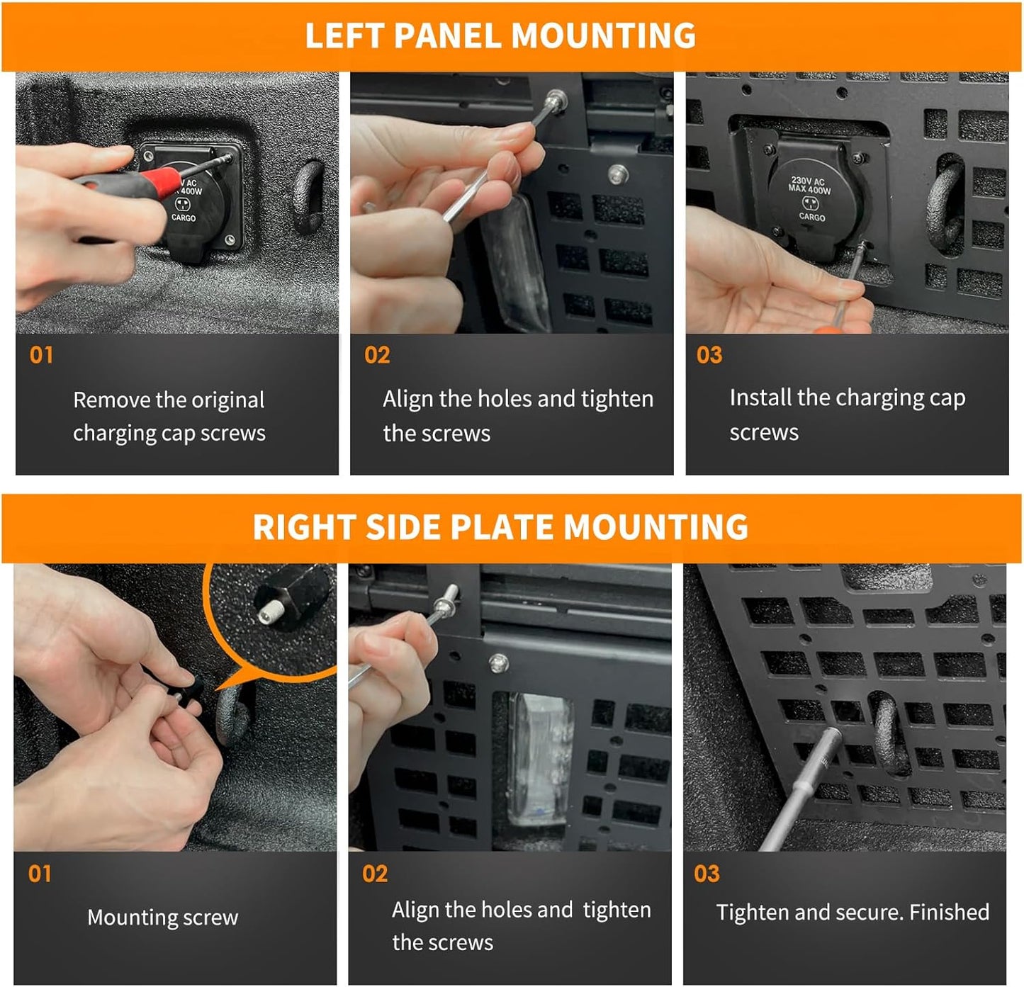 4X4WAVERS Trunk Side Bed Tactical Panels (2 sides) Cargo Storage Organizer - Jeep JT-Gladiator 2019+ - 4X4 WAVERS