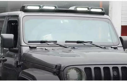 4X4WAVERS Discovery Series II Roof Front Spoiler with 4 Premium LED bars - Jeep Wrangler JL/JLU/4XE/JT 2018+ - 4X4 WAVERS