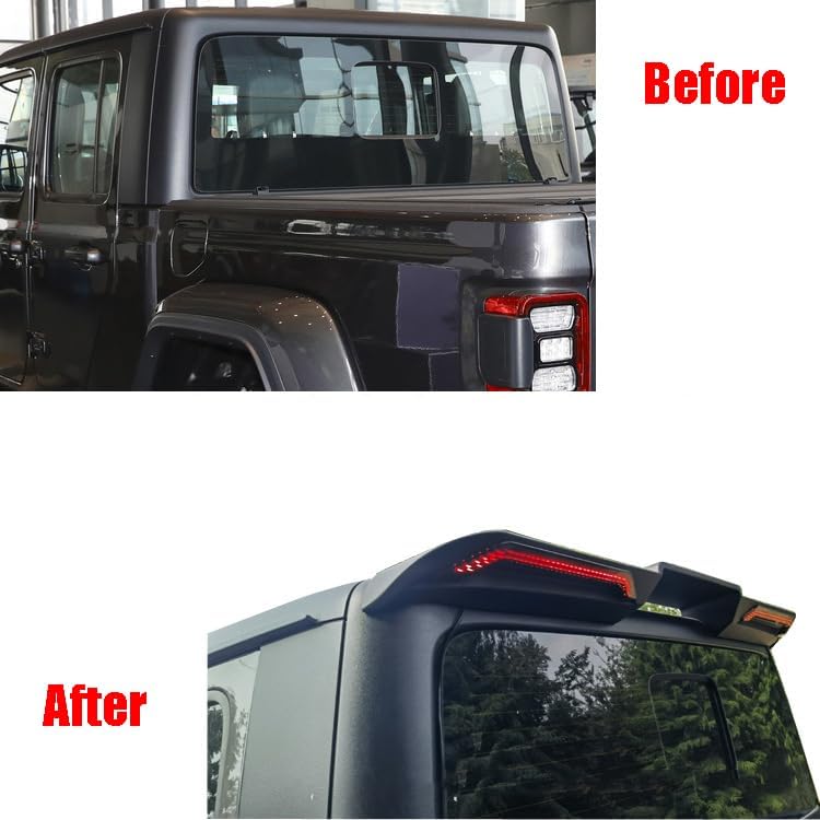 4X4WAVERS Rear Roof Spoiler Wing with Brake LED Light - Jeep Gladiator JT 2019+ - 4X4 WAVERS