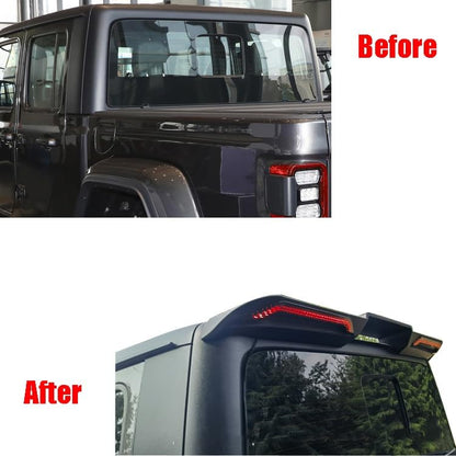 4X4WAVERS Rear Roof Spoiler Wing with Brake LED Light - Jeep Gladiator JT 2019+ - 4X4 WAVERS
