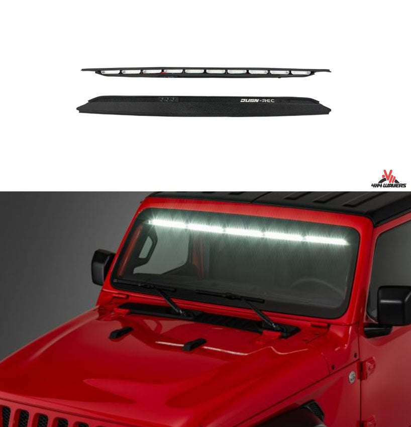 4X4WAVERS Multicolor Windshield Driving Interior Light Bar - DUSN Design - Jeep Wrangler JL/JLU/4XE/JT 2018+ (doesn't fit cars with ACC) - 4X4 WAVERS