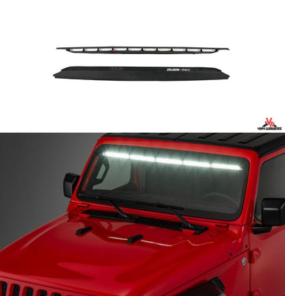 4X4WAVERS Multicolor Windshield Driving Interior Light Bar - DUSN Design - Jeep Wrangler JL/JLU/4XE/JT 2018+ (doesn't fit cars with ACC) - 4X4 WAVERS