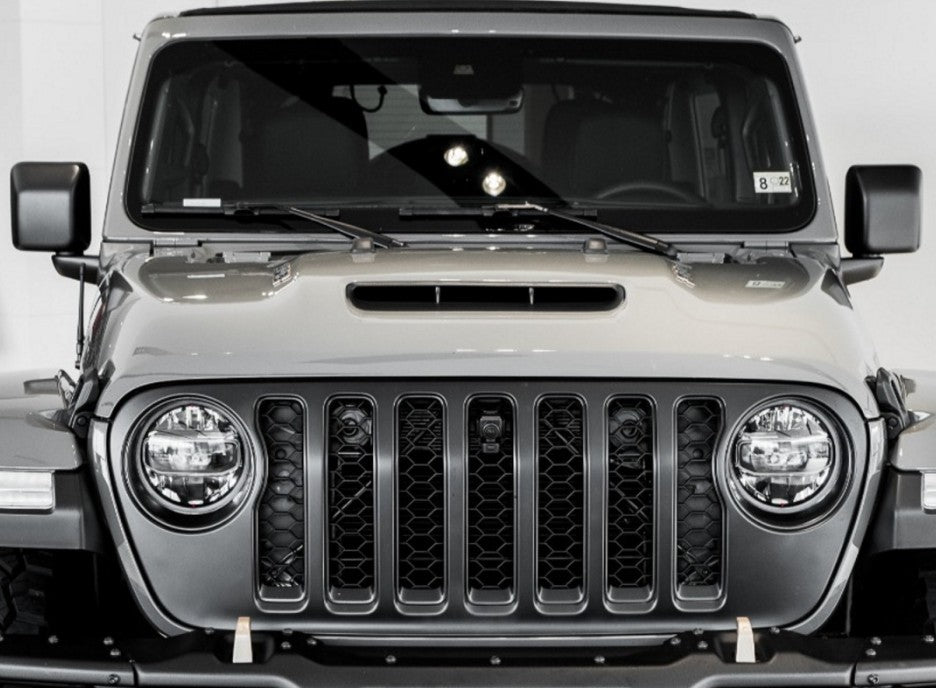 4X4WAVERS 392 Style Hood (Black Steel) with 392 logo - Jeep Wrangler JL/JLU/4XE/JT 2018+ - 4X4 WAVERS
