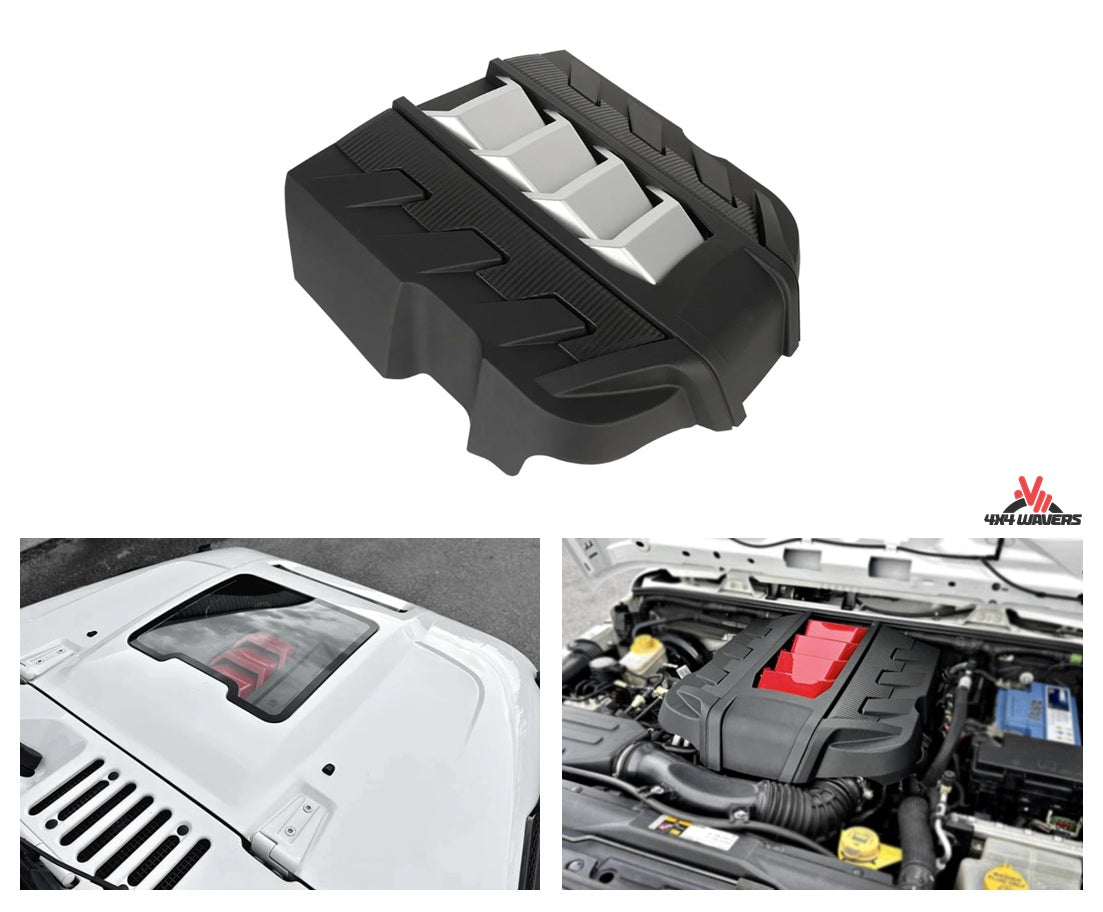 4X4WAVERS 3.0L and 3.6L Engine Cover - Capsule Design - Jeep Wrangler JK/JKU 2007-2018 - 4X4 WAVERS