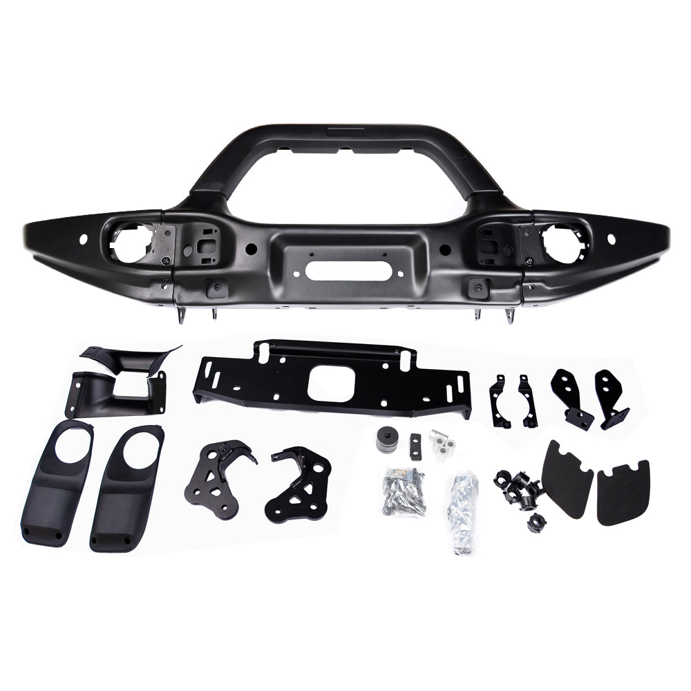 4X4WAVERS AEV Style Front Bumper Long Type with Flat Sides  - Jeep Wrangler JL/JLU/4XE/JT 2018-2025